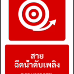 ป้ายอุปกรณ์ดับเพลิง สายฉีดน้ำดับเพลิง FIRE HOSE REEL รหัส A-F02 แอทไซน์บอร์ด หาดใหญ่