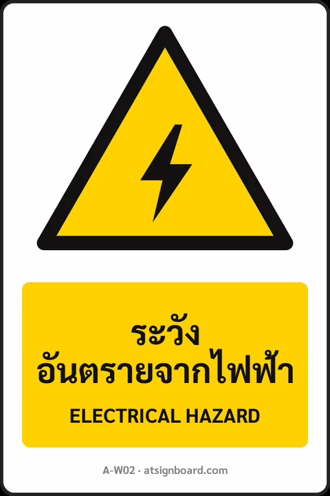 ตัวอย่างป้ายสัญลักษณ์มาตรฐาน ISO 7010