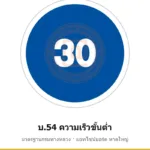 ป้ายความเร็วขั้นต่ำ บ.54 มาตรฐานกรมทางหลวง รหัส TR-R51 ป้ายจราจรสะท้อนแสง แอทไซน์บอร์ด หาดใหญ่ (ภาพตัวอย่าง)